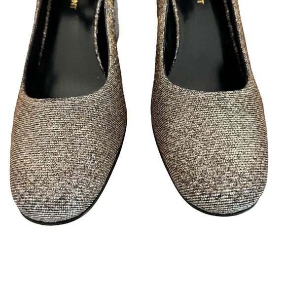 Saint Laurent Metallic Babies Double Ankle Strap Heel 38.5 - Picture 9 of 13